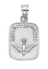 outstanding small holy spirit dove white gold charm for babies